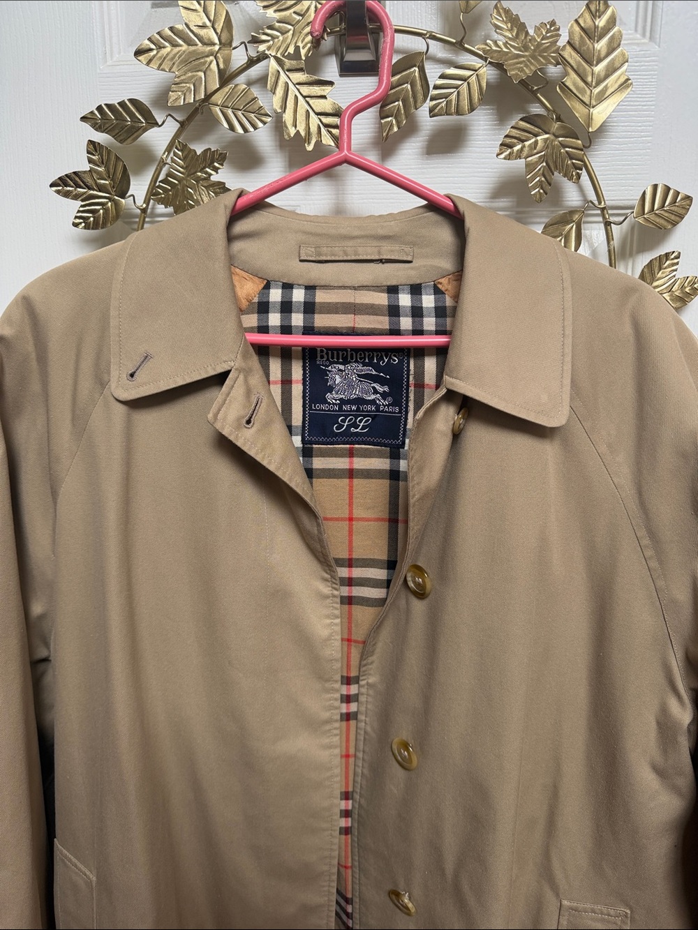 Burberry Beige/Tan Trench Coat with Iconic Check Lining